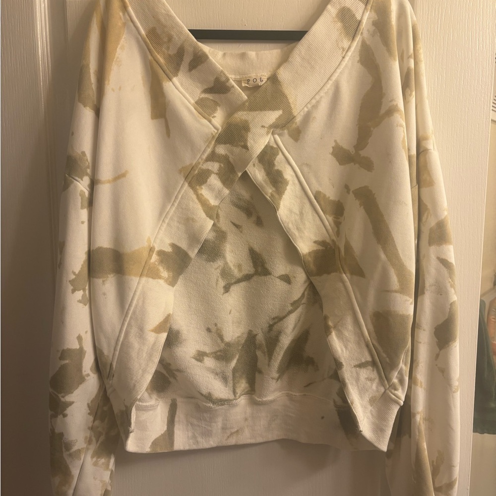 Women's Cream and Green Sweater